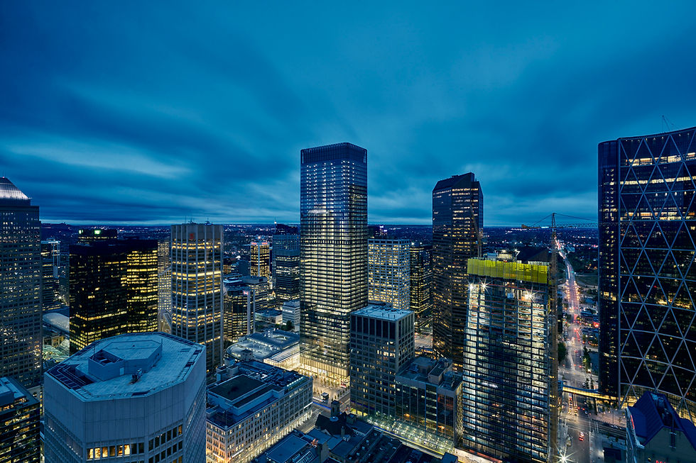 One of Western Canada's tallest towers, Calgary's Brookfield Place contains reinforced concrete cores, structural steel floor framing, and an envelope system with a unitized curtain wall and curved conical corner glass.