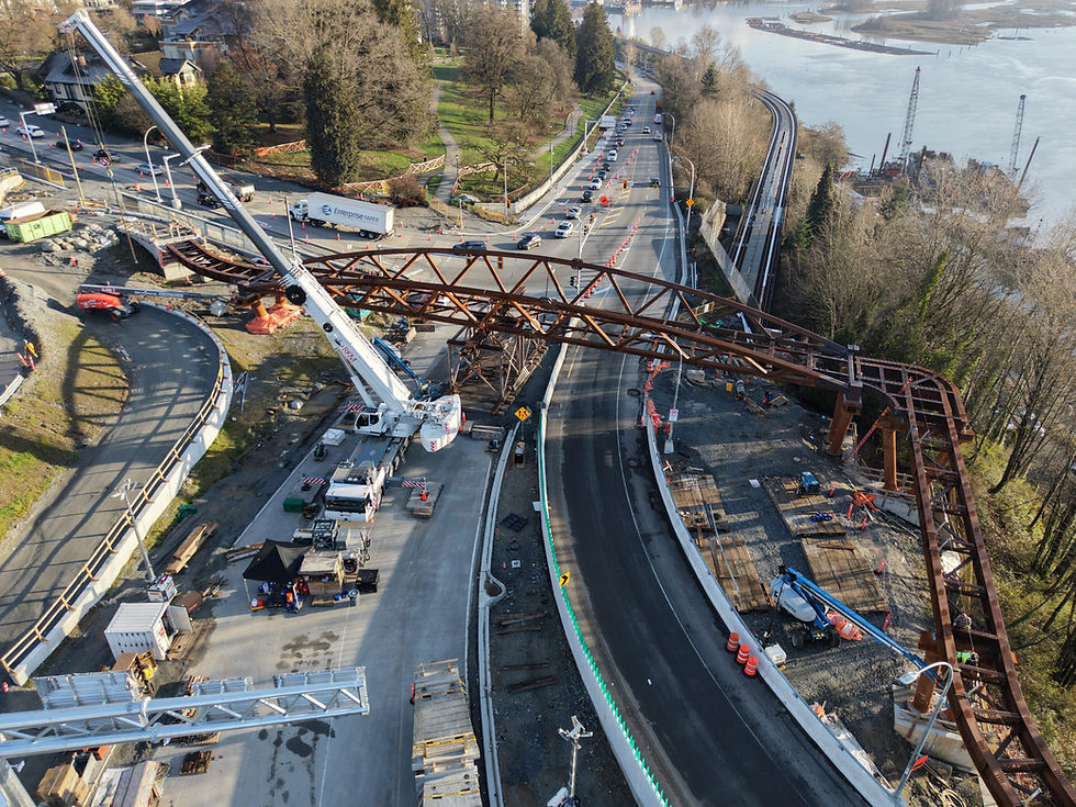 On-ramp construction for the stal̕əw̓asəm (Riverview) Bridge.