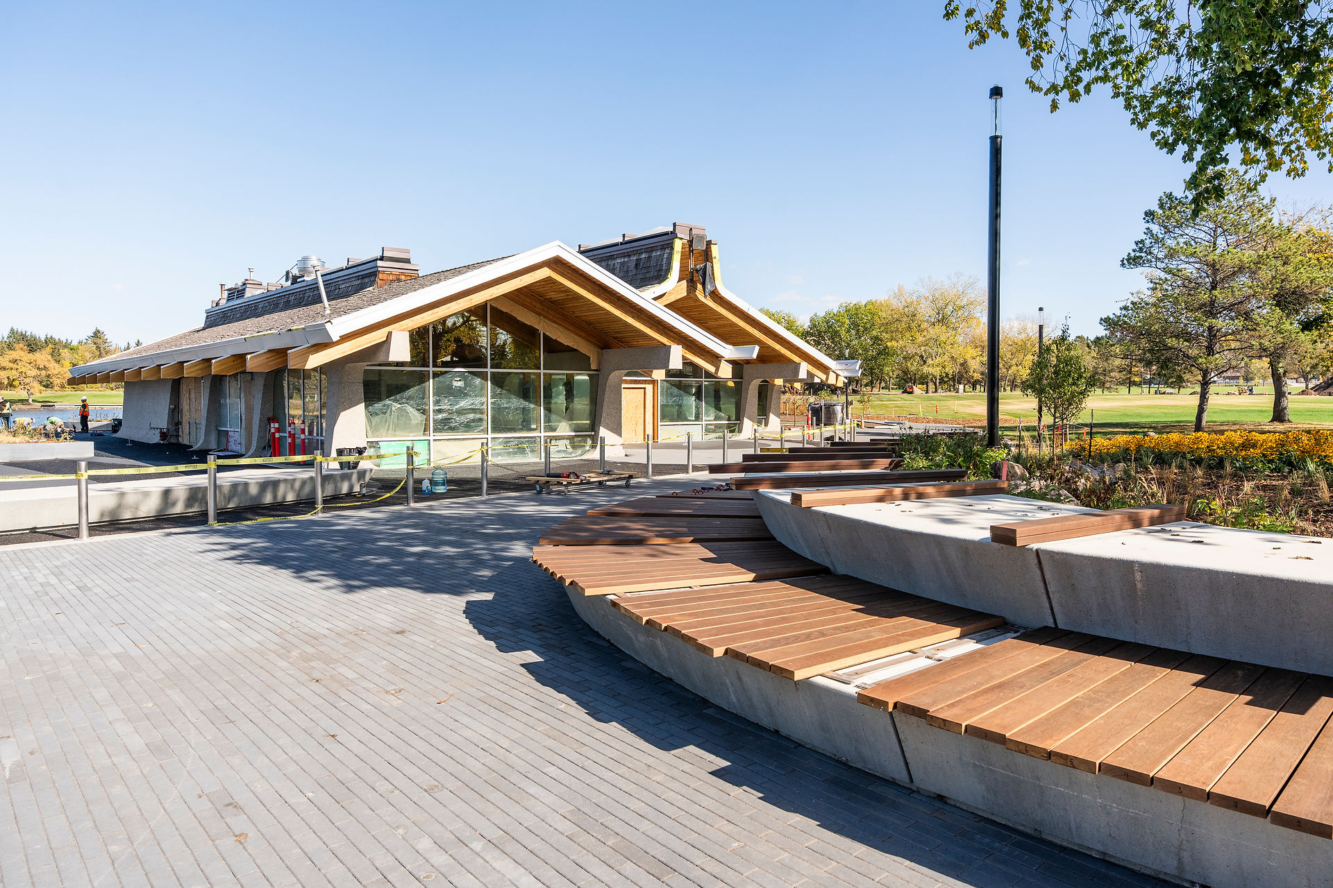 William Hawrelak Park sitting area.