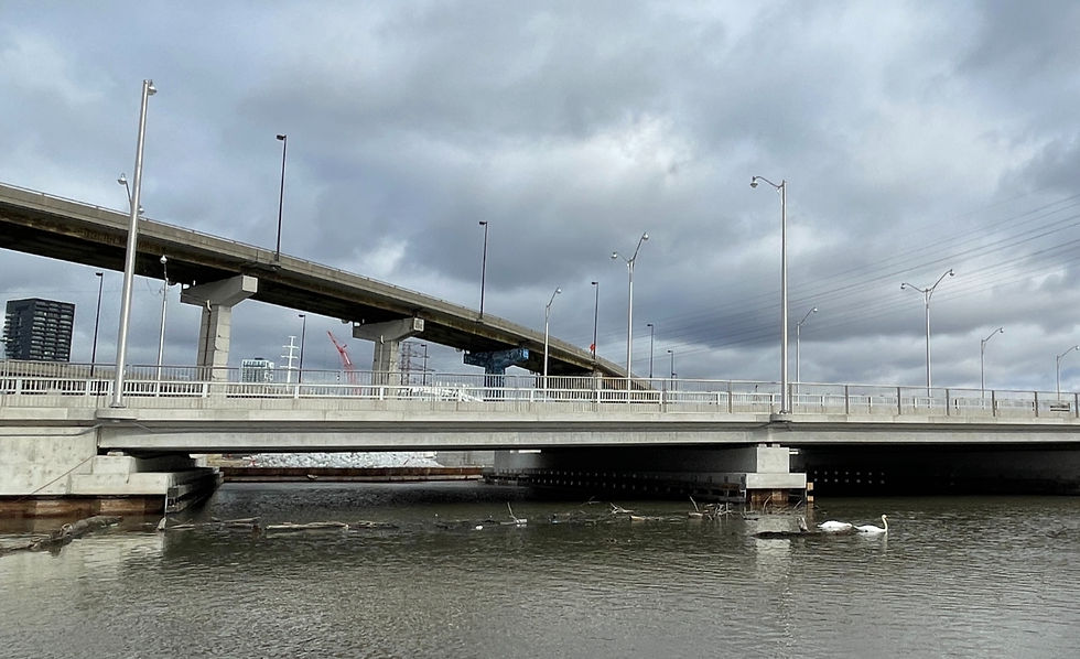 Reusing the existing pier and abutments facilitated an economical solution to extend the Lakeshore Bridge.