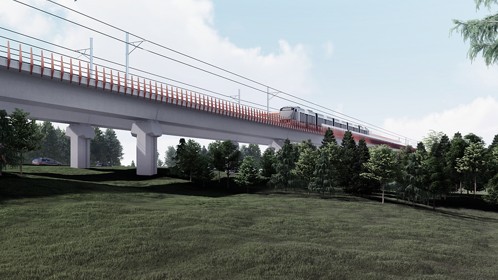 Rendering of the Eglinton Crosstown West Extension elevated guideway.