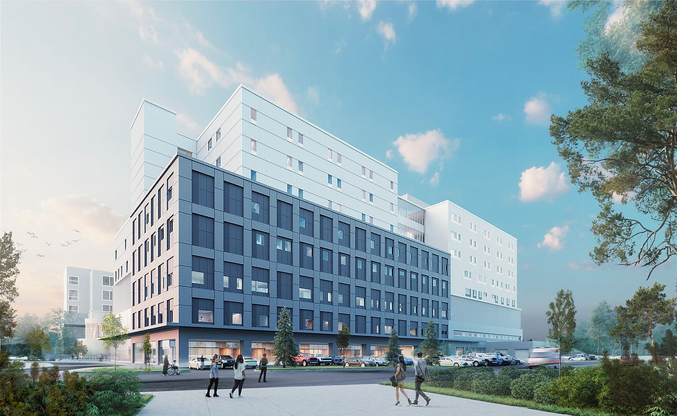 Rendering of Prince Albert Victoria Hospital, Prince Albert, Saskatchewan.