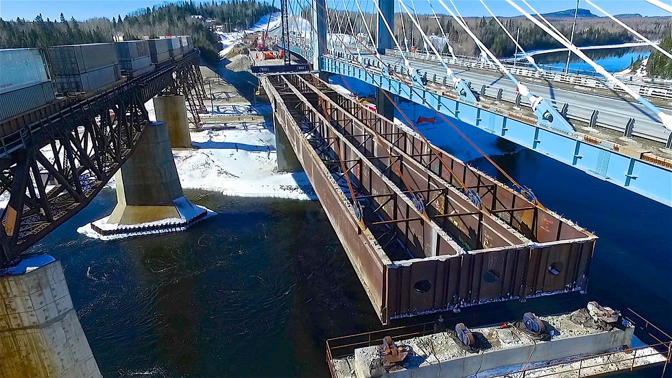 View at East Pier Just as the Structure Came Free of the Rollers (83 meter Cantilever)