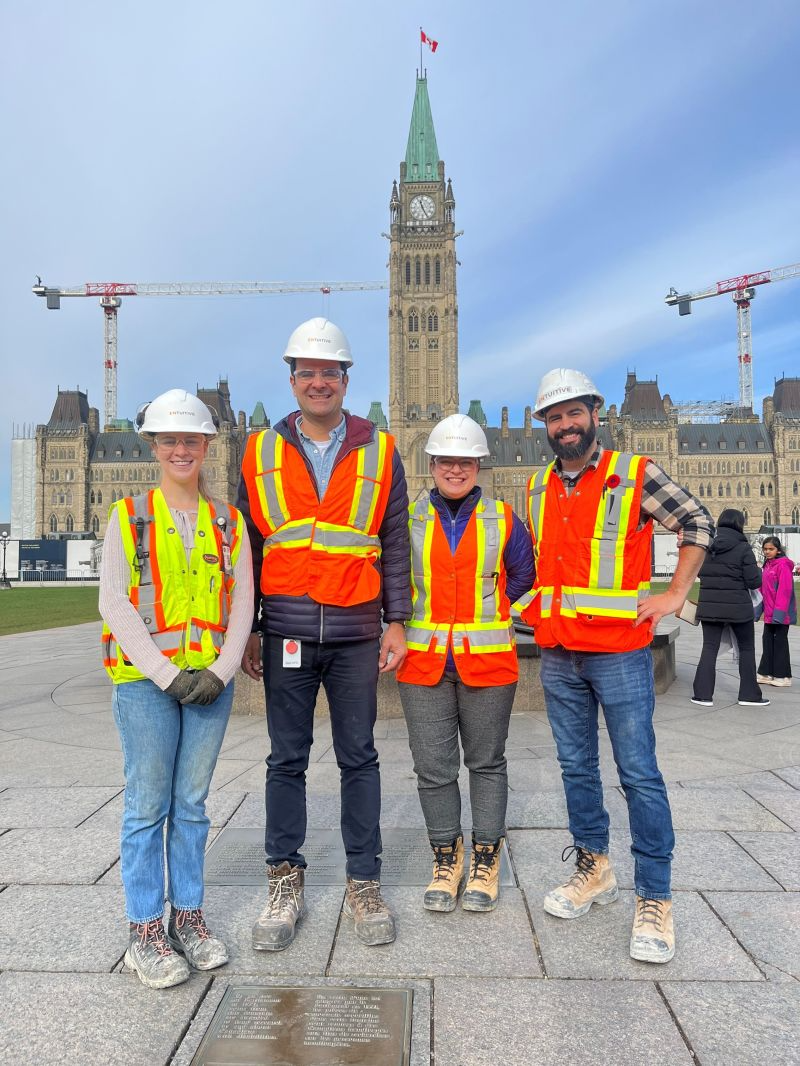 Team site visit at Centre Block.